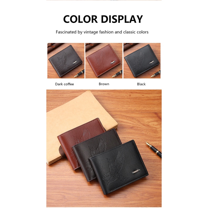 Ví Da Ngắn Gập Đôi Nhiều Màu Thời Trang Cho Nam