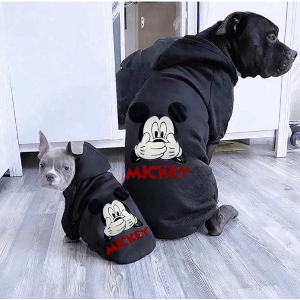 Áo hoodie Dây Rút In Hình mickey minnie 27pets} Giữ Ấm Ngoài Trời Cho Mèo