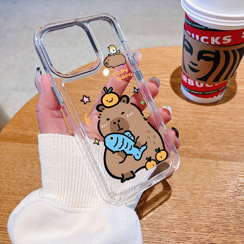 Creative Funny Capybara Apple 14promax Phone Case Iphone15pro Transparent 13 Color Value 12/11 Niche 9KyN