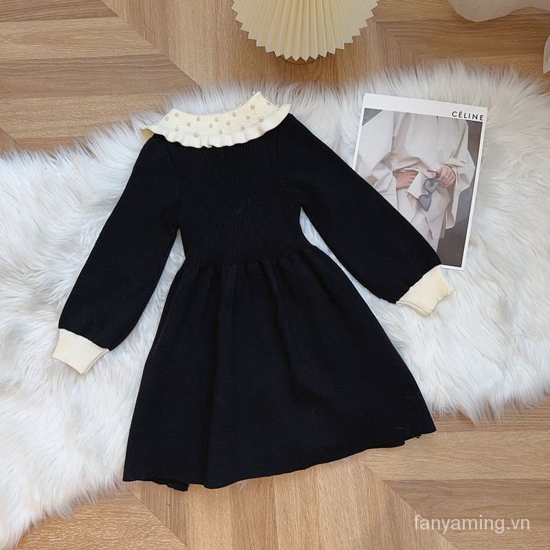Đầm sweater Thời Trang Thu Đông Xinh Xắn Cho Bé Gái yqws