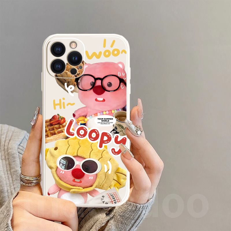 BFF Cartoon Casing Redmi Note 13 Pro+ Plus 11S 10S 11 10 13C 9S 9 8 7 6 5 10C 9T 9A 9C Pro Cute ins cap beaver Loopy Straight edge Fine Hole Couple Anti-fall Soft Phone Back Case Cover MDD 61