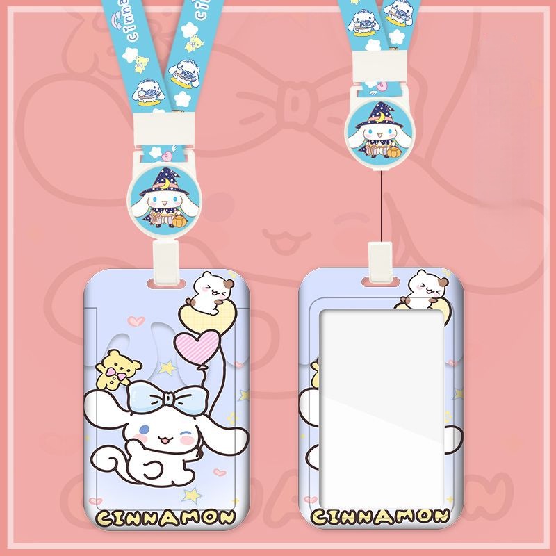 SANRIO Dễ Thương Ví Đựng Thẻ Hình kuromi Có Dây Đeo Thu Gọn Được Giá Đỡ