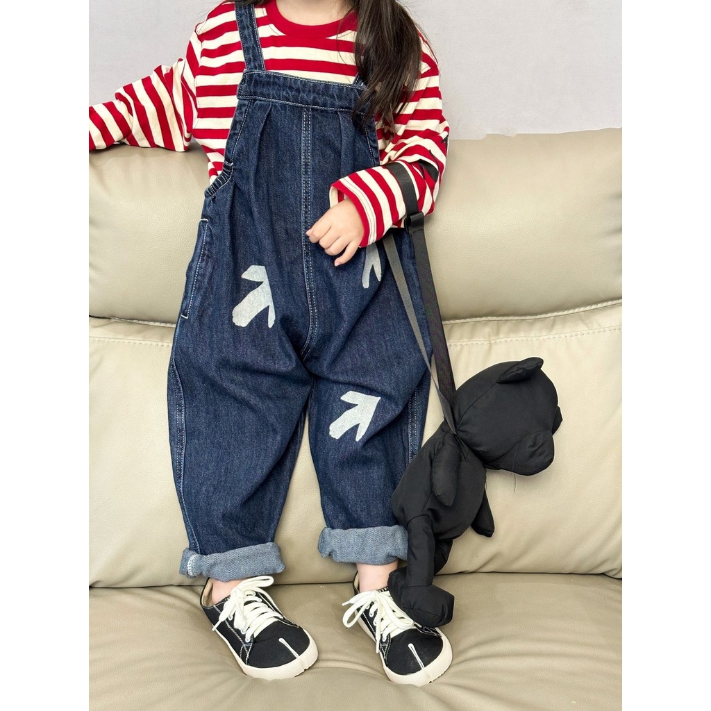 Quần Yếm denim Phong Cách Hàn Quốc Nhật Bản Mới Cho Bé Trai Bé Gái