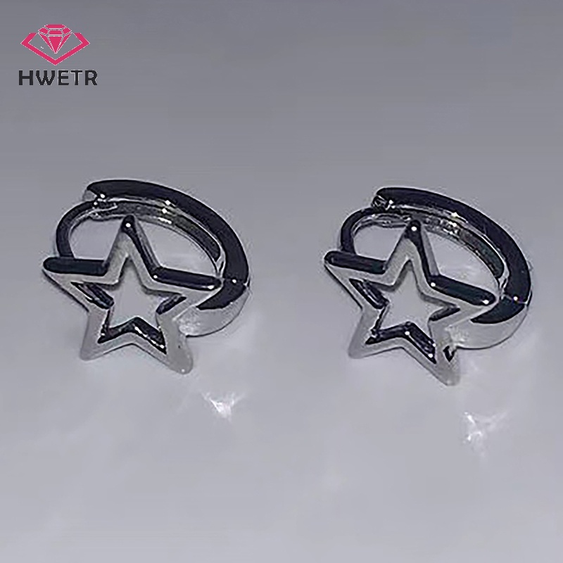 Bông Tai Hình Ngôi Sao Năm Cánh Màu Bạc Thời Trang Hàn Quốc Cho Nữ Mới