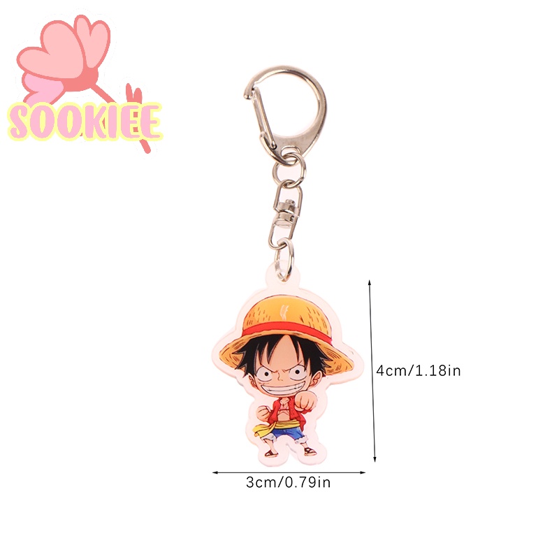 Móc Chìa Khóa / Điện Thoại Bằng acrylic Hình Nhân Vật Hoạt Hình luffy Bán Cầu