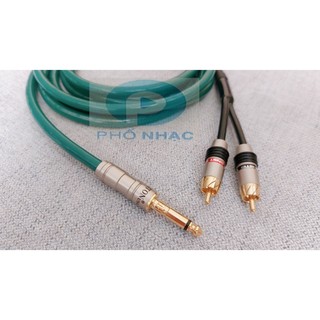 Dây jack 6 ly ra 2 av diy loại tốt dài từ 0.5m đến 3m - 6.5mm mono ra hoa sen