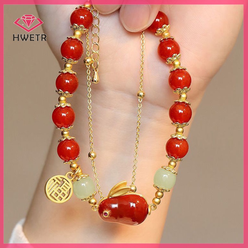 Vòng Tay Hai Lớp Mặt Hình Thỏ Dễ Thương Phong Cách vintage Cho Nữ Mới