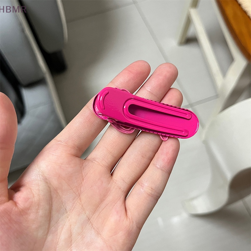 Kẹp Tóc Mái Màu Đỏ Hồng Với Họa Tiết Chữ Búp Bê barbie Quà Tặng Cho Bạn Gái