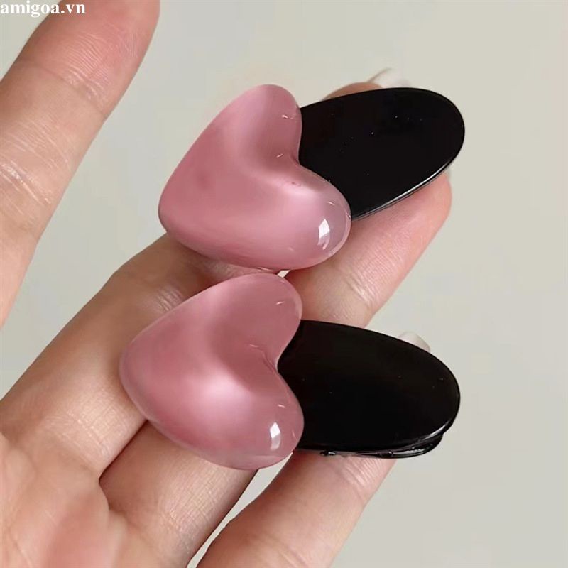 ✨✨Kẹp Tóc Trái Tim Màu Hồng Dễ Thương Cho Nữ