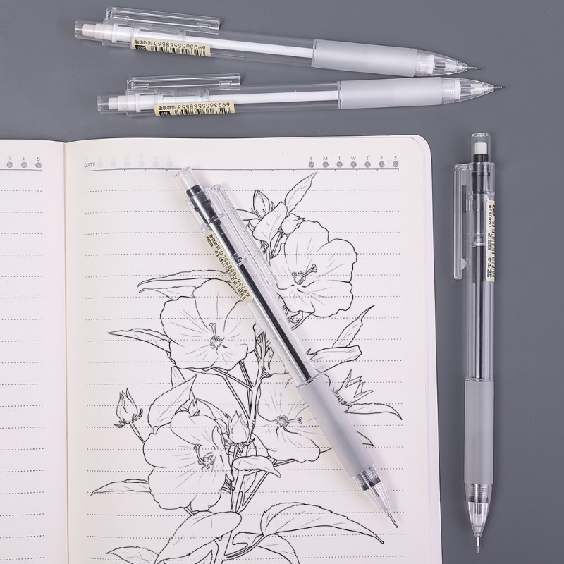 Bút Chì / Bút Chì Bấm Bằng Nhựa Trong Suốt Tối Giản Cho Học Sinh / Văn Phòng Phẩm Trường Học / Viết Ngẫu Nhiên