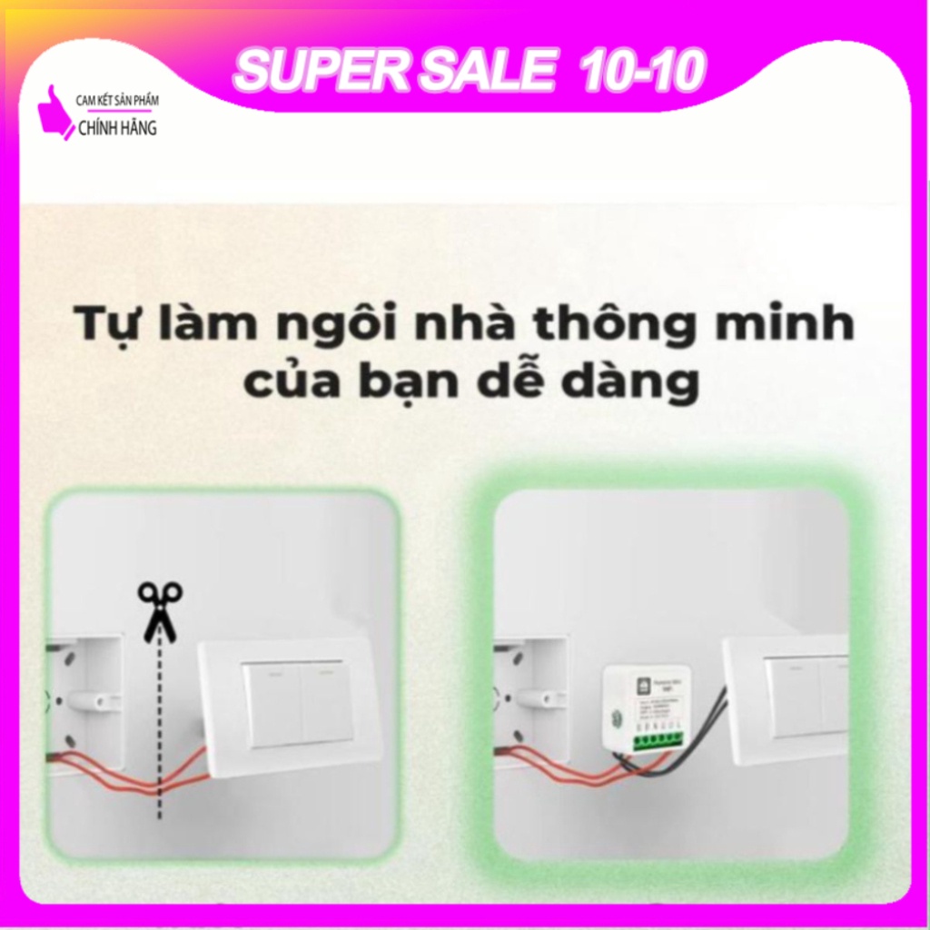 Công tắc thông minh Hunonic Mini biến công tắc thường thành thông minh