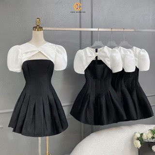 Đầm váy dự tiệc Nơ Ngực sang chảnh cho nữ  May kèm mod ngực hàng cao cấp alohashop91