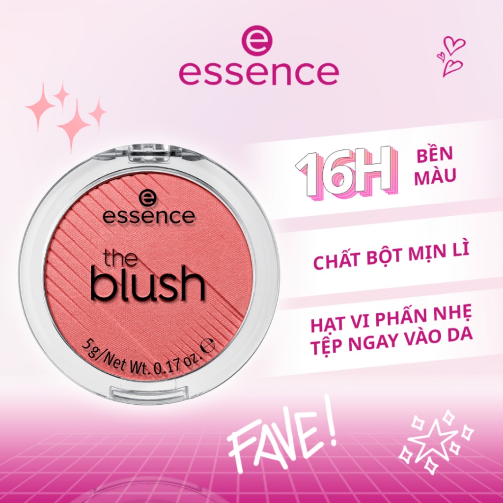 Phấn má hồng Essence The Blush hạt nhẹ mịn dễ bám lớp trang điểm tự nhiên 5g