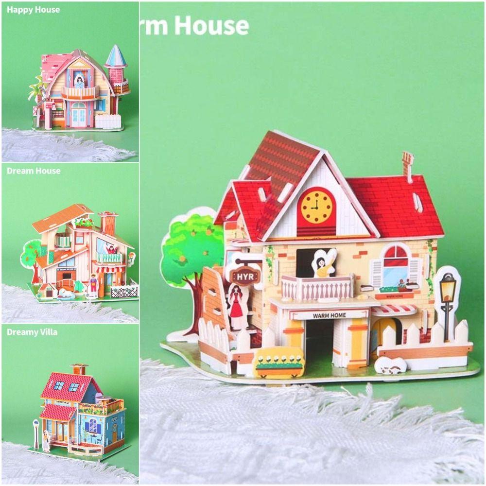 Bộ Đồ Chơi Lắp Ráp Mô Hình Ngôi Nhà Kẹo 3d Bằng Giấy diy Hoạt Hình Dành Cho Trẻ Mẫu Giáo