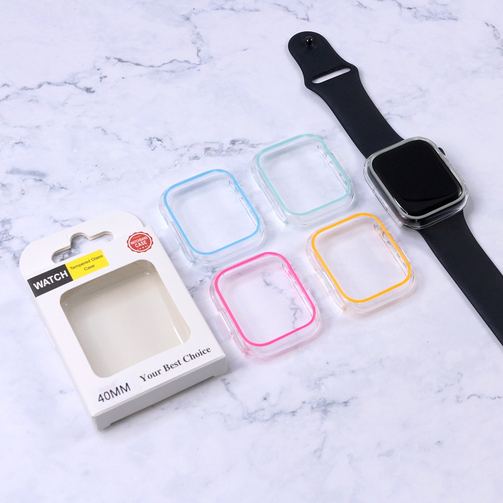 Khung Trong Suốt Màu Dạ Quang Cho Đồng Hồ Thông Minh apple watch ultra 2 49mm series 9 45mm 41mm 44mm 40mm iwatch serie 8 7 6 se 5 4