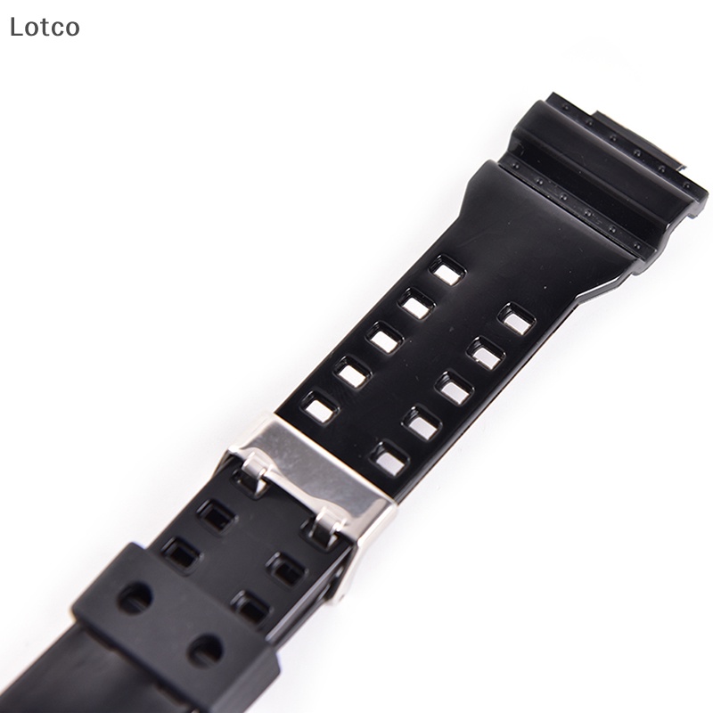Dây Đeo Đồng Hồ Thể Thao Bằng Cao Su Silicon Màu Đen Có Khóa Kim Loại Chống Sốc Cho g-shock vn
