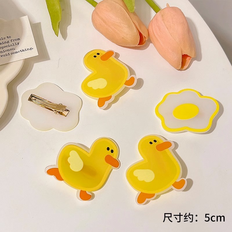 Kẹp Tóc Hình Chú Vịt Vàng Hoạt Hình Dễ Thương Phong Cách Hàn Quốc Cho Nữ