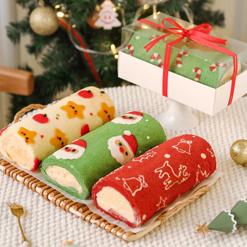 Cuộn Giấy Vẽ Họa Tiết Động Vật / Dâu Tây / cherry Trang Trí Bánh Kem Giáng Sinh