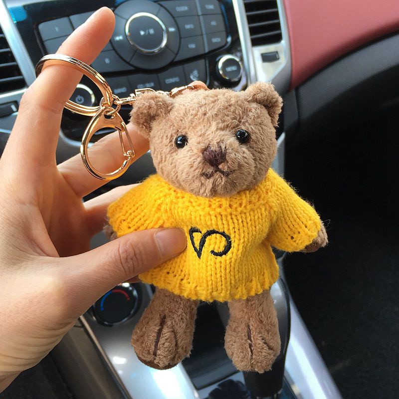 Móc Khóa Hình Gấu Nhồi Bông Dễ Thương Phong Cách Hàn Quốc