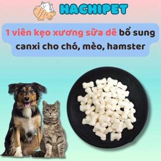 1 viên kẹo xương sữa dê bổ sung canxi cho chó, mèo, hamster