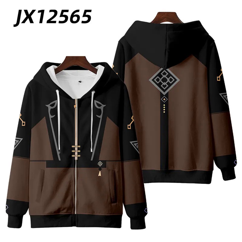 Hot game genshin Impreza zhongli zhong li Áo hoodie In Họa Tiết 3d Cỡ Lớn Cho Nam / Nữ