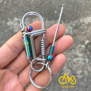 Móc khoá thủ công phối màu titan cao cấp vua móc khóa