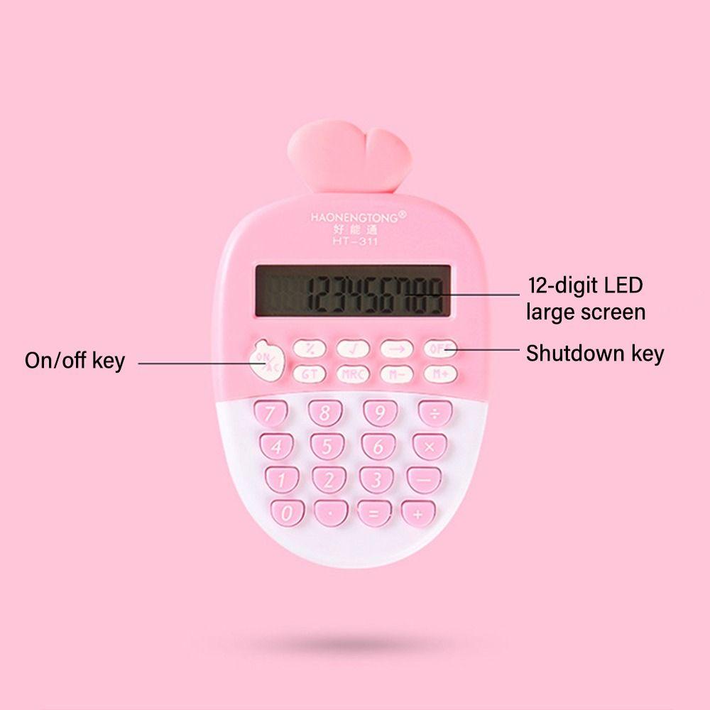 WAPKTY Máy Tính Cầm Tay Hình Củ Cà Rốt 12 Chữ Số Sạc Pin Cho Học Sinh