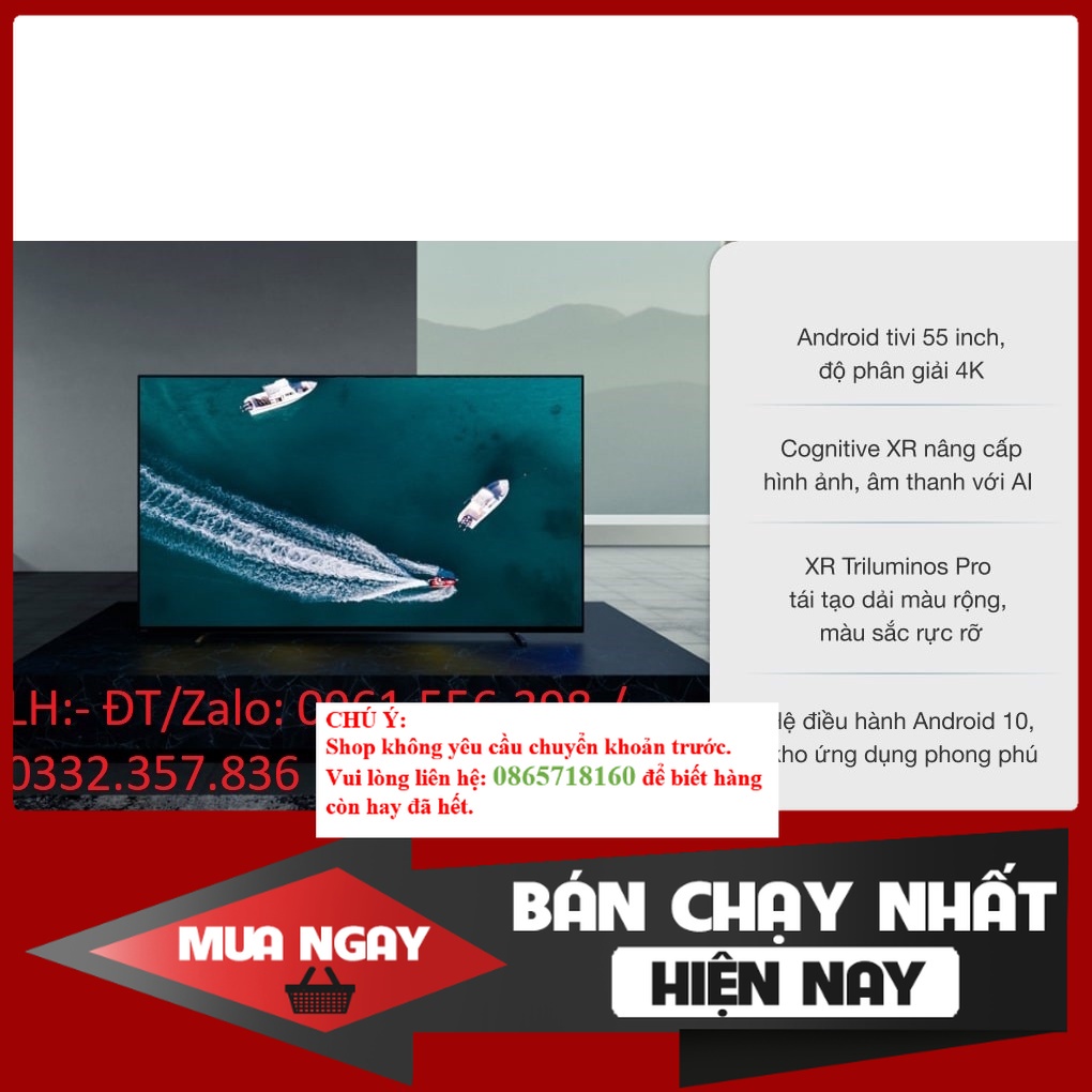 * Smart Tivi OLED Sony 55 Inch 4K XR-55A80J &lt; Chính hãng BH:24 tháng tại nhà toàn quốc &gt;