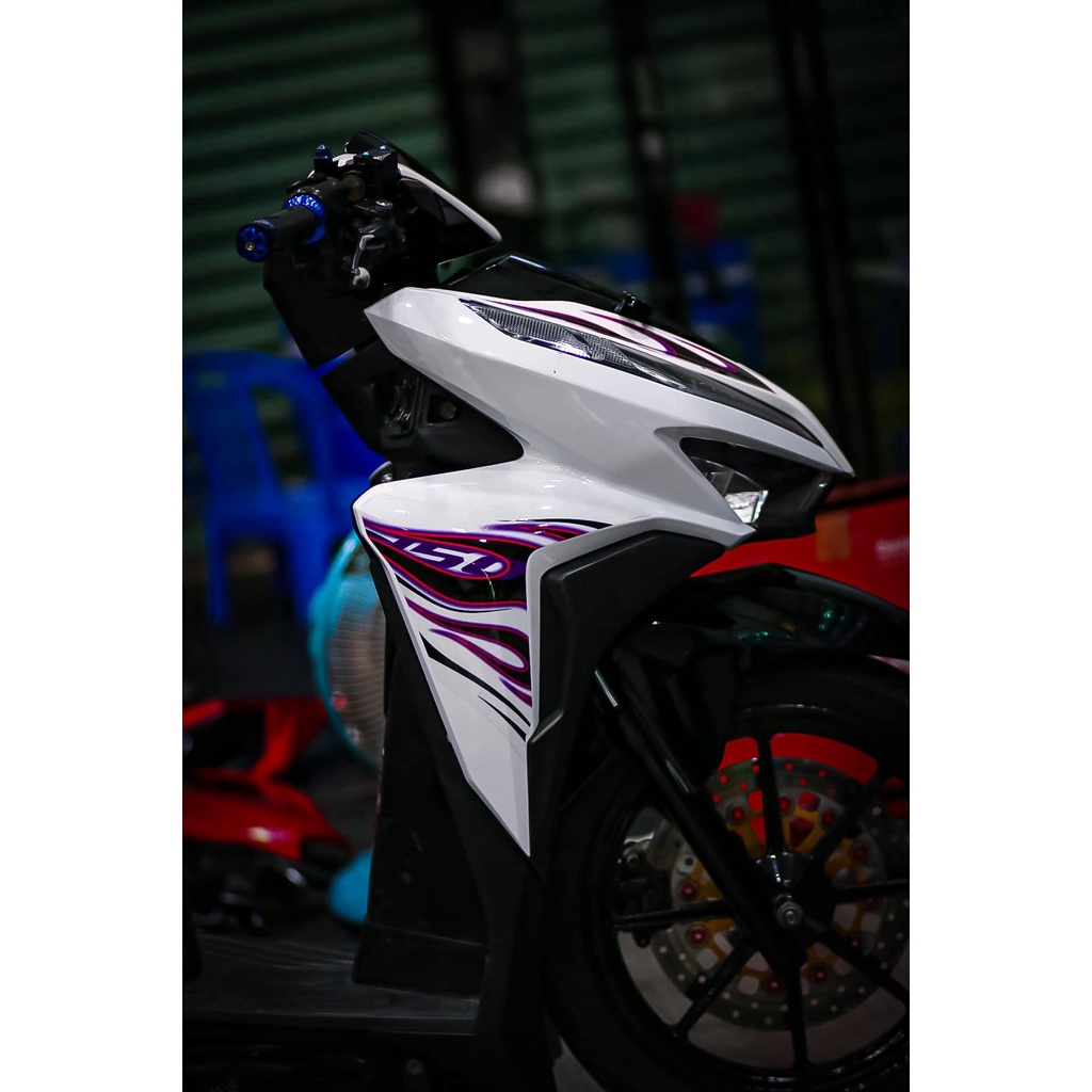 Tem lửa tím hồng dán rời cho Vario 150 trắng siêu ngầu - hot 2023