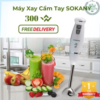 Máy Xay Cầm Tay SOKANY 300W Hàng Chính Hãng - Máy Xay Sinh Tố, Đồ Ăn Dặm Cho Bé - Bảo Hành 6th