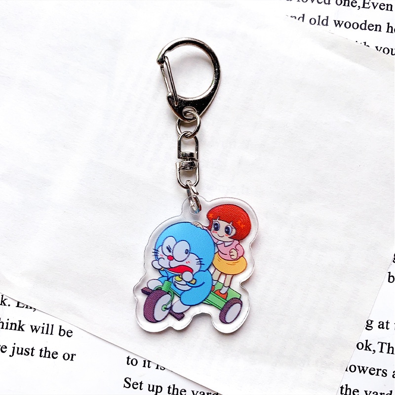 Phim hoạt hình anime acrylic móc khóa Doremon túi mặt dây chuyền Xiaohongshu cặp đôi nổi tiếng internet mặt dây chuyền