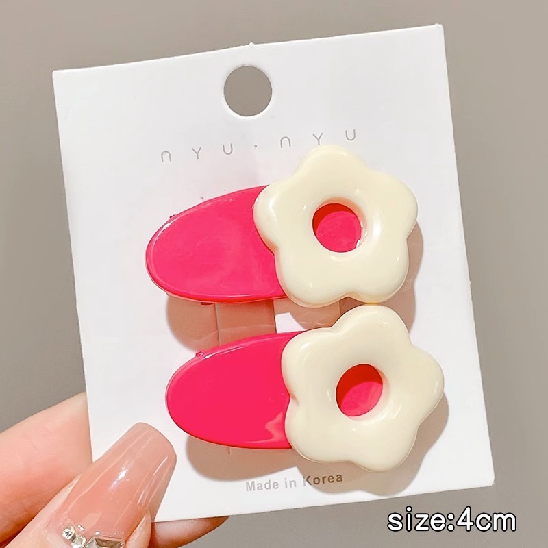 Bộ Kẹp Tóc dopamine y2k Màu Hồng Thời Trang Cho Bé Gái