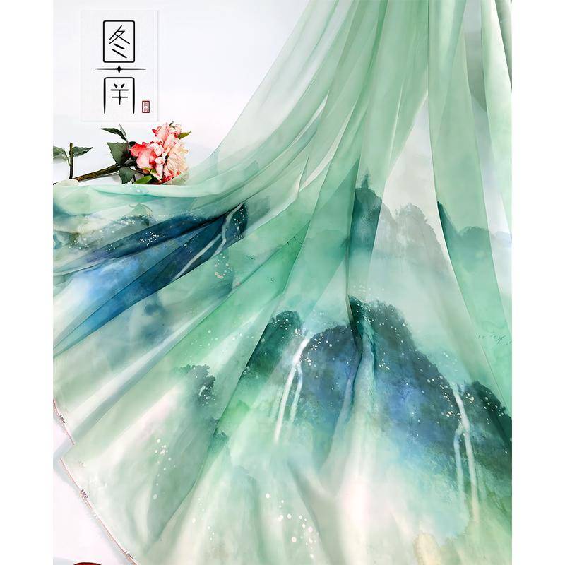 1 Tấm Vải Không Cắt 150 * 50cm In Thơ Mộng Trên Núi / Mặt Ngựa