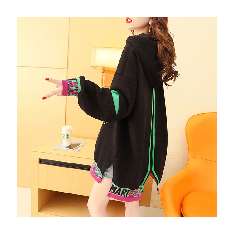 Áo hoodie Tay Dài Lót Lông Cừu Dày Dặn In Họa Tiết Thời Trang Thu Đông Kiểu Mới Cho Nữ
