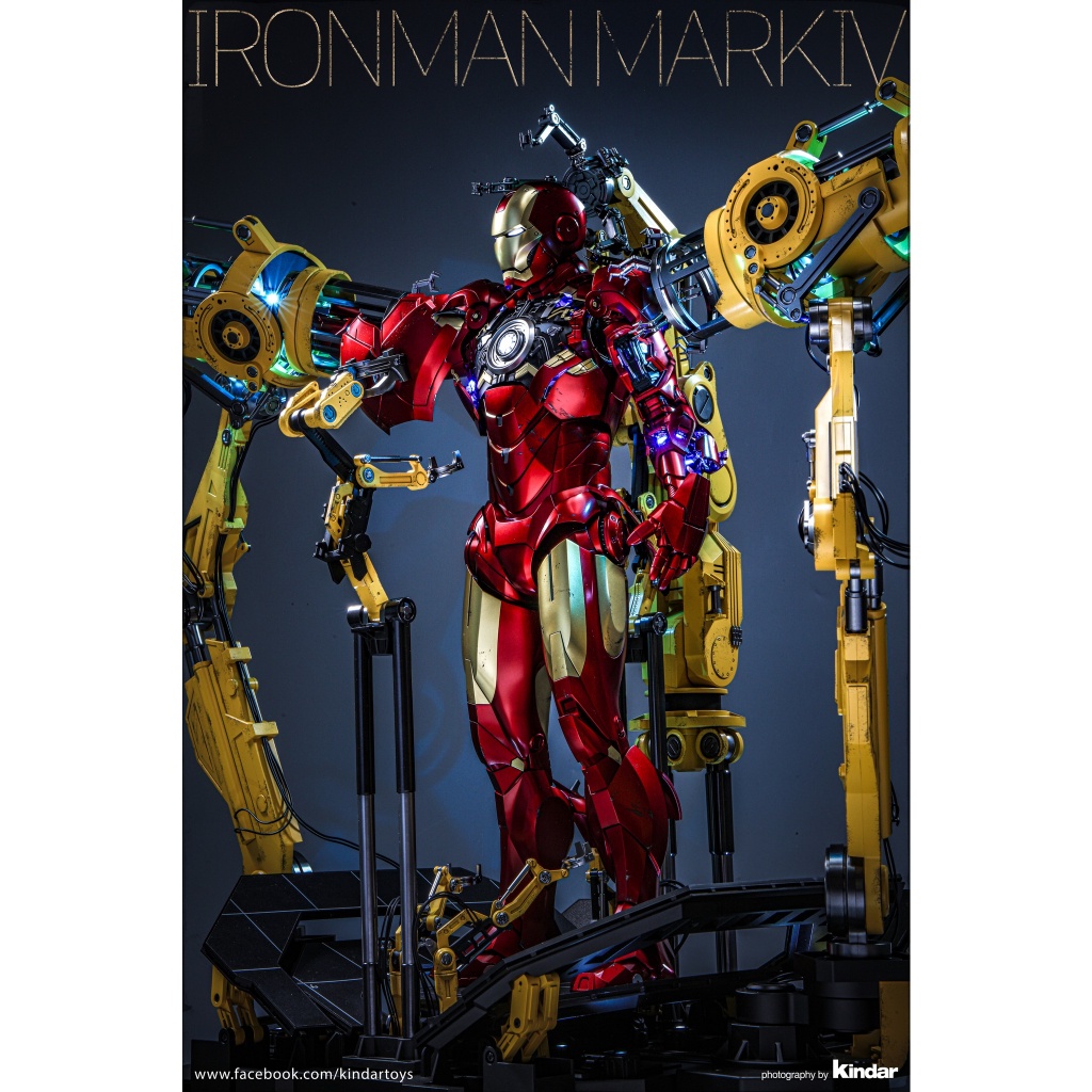 Hàng đẹp Mô hình Hot Toys Iron Man Mark IV With Suit-Up Gantry 1/4 cực chất tặng xe