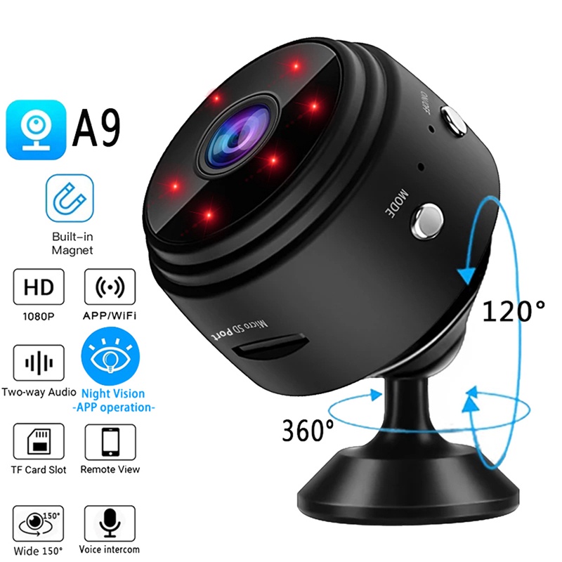 Camera An Ninh a9 hd1080p wifi Không Dây Có Tầm Nhìn Đêm