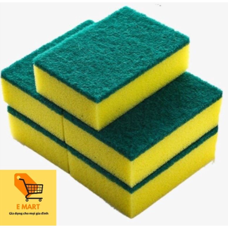 Miếng Bọt Biển Rửa Chén Bát 2 lớp  - Miếng Cọ Rửa Xoong Nồi 2 mặt Đa Năng Tiện Dụng