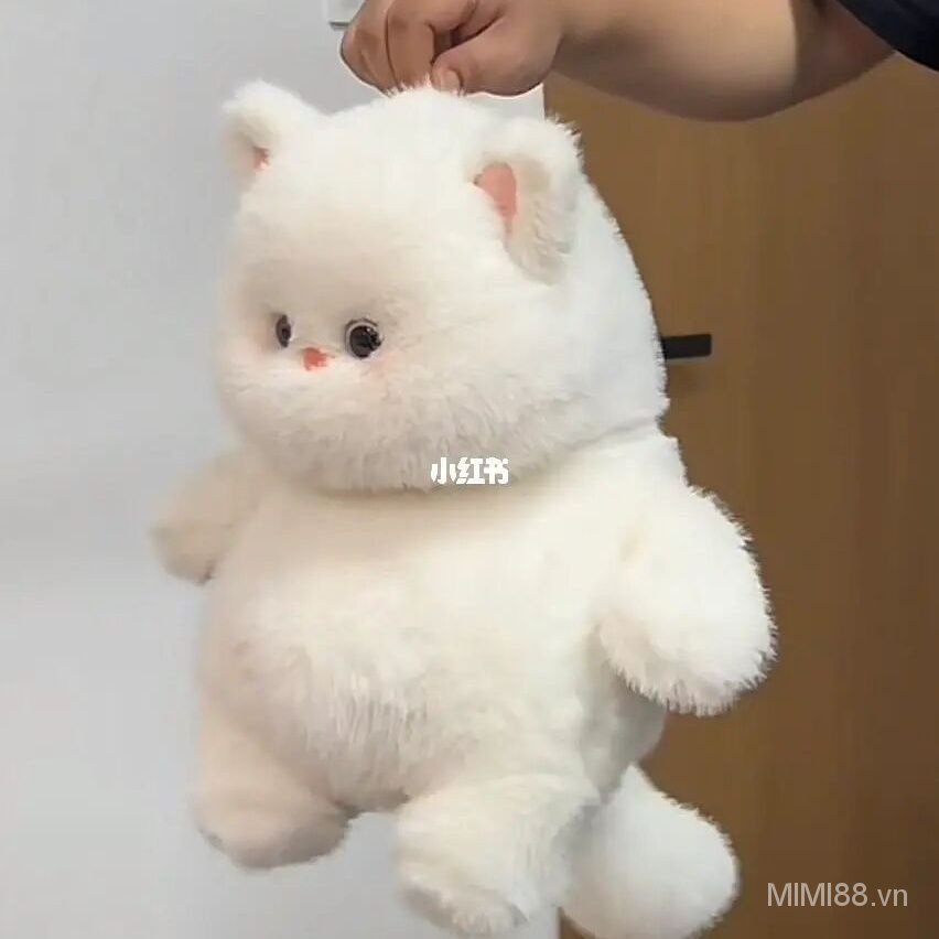 Mèo Nhồi Bông Siêu Mềm Màu Trắng Dễ Thương Dùng Làm Quà Tặng