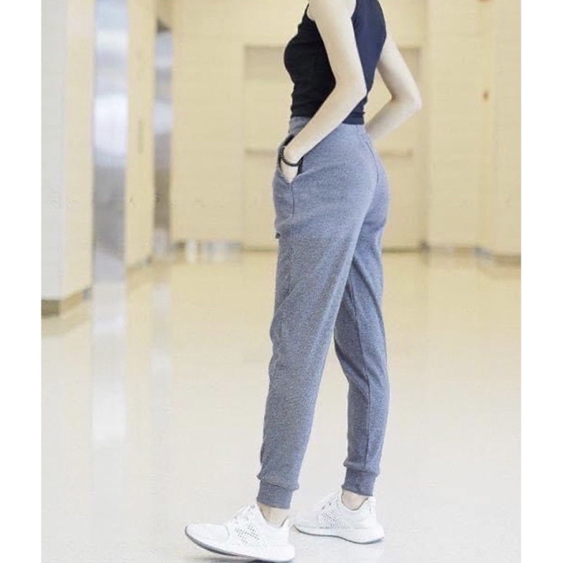 Quần jogger nỉ thể thao Unisex Nam Nữ mẫu thu đông vải trơn 2 màu