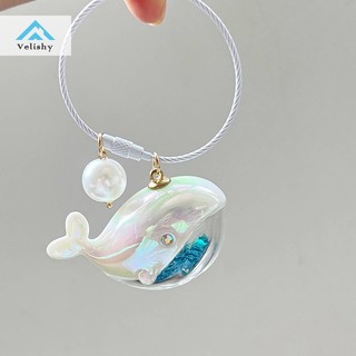 Velishy Cá Voi Dễ Thương Cá Heo Móc Khóa Động Vật Biển Búp Bê Móc Khóa Phụ Kiện Xe Hơi Dành Cho Nam Nữ Cặp Đôi Túi Trang Sức