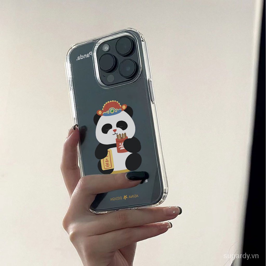 Ốp Điện Thoại Trong Suốt In Hình Gấu Trúc Cho iphone 15pro 15promax 14promax 13promax 11promax 15 14 13 12 11 pro max xr x xsmax 7 8 plus