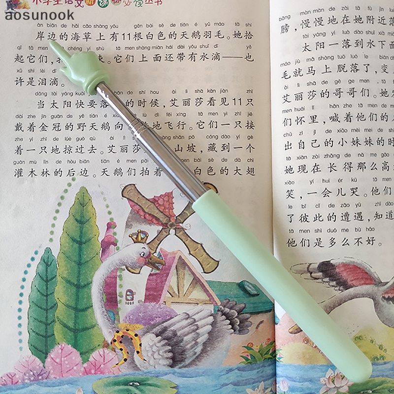 Aosunook Bút Dạy Học Bằng Thép Không Gỉ Có Thể Rút Lại Thiết Kế Ngón Tay Cho Giáo Viên Lớp Học
