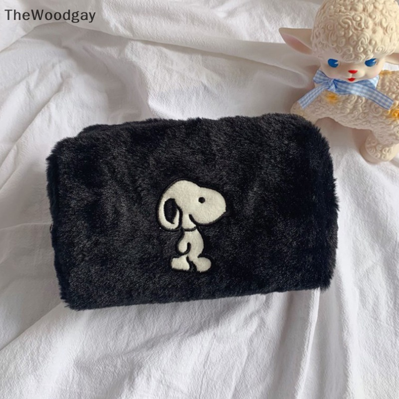 Thewoodgay Túi Đựng Bút / Mỹ Phẩm Bằng Vải Bông Sức Chứa Lớn Hình Chú Chó snoopy Cho Nữ