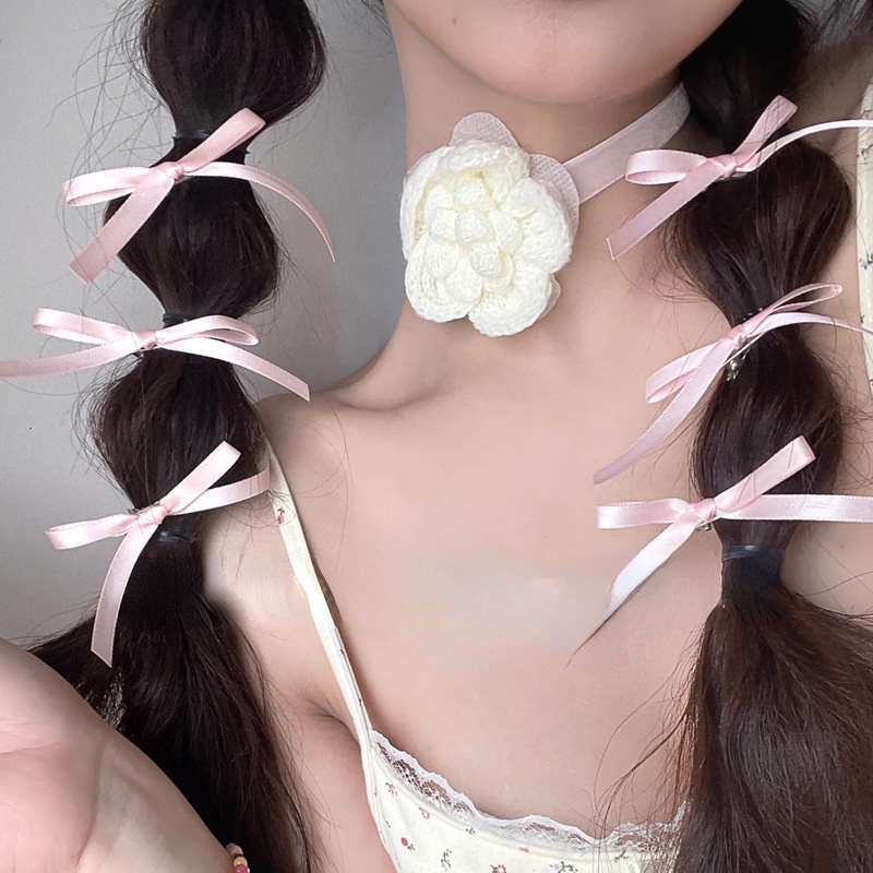 Kẹp Tóc Nơ Ruy Băng Nhiều Màu Sắc Phong Cách Hàn Quốc Dễ Thương Dành Cho Nữ y2k