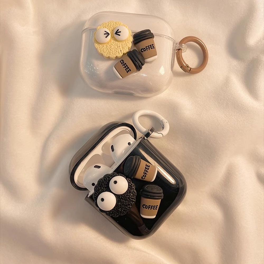 Vỏ Bảo Vệ Hộp Sạc Tai nghe không dây airpods 1 2 3 2 pro 2 Hình Búp Bê 3d Đơn Giản Dễ Thương