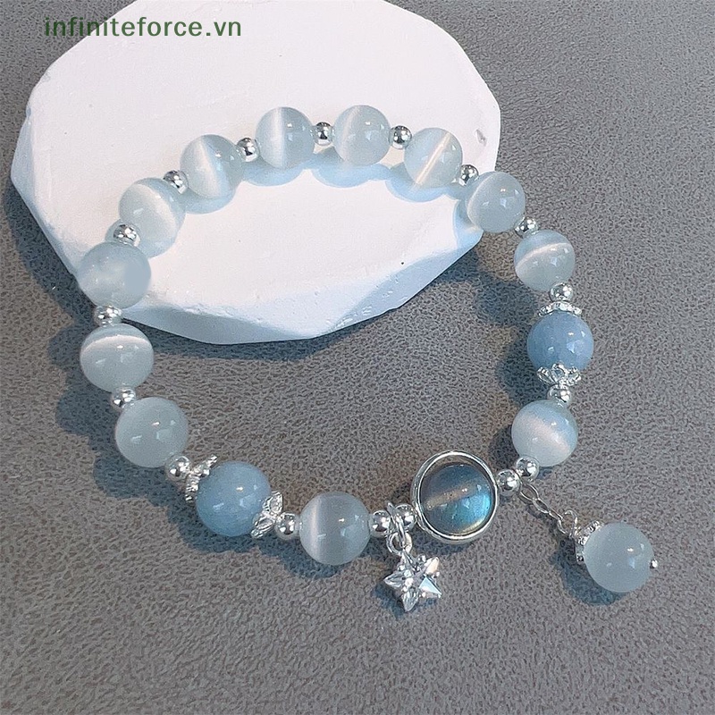 Vòng Tay Chuỗi Hạt Đá opal Nhân Tạo Co Giãn Thời Trang Cho Nữ