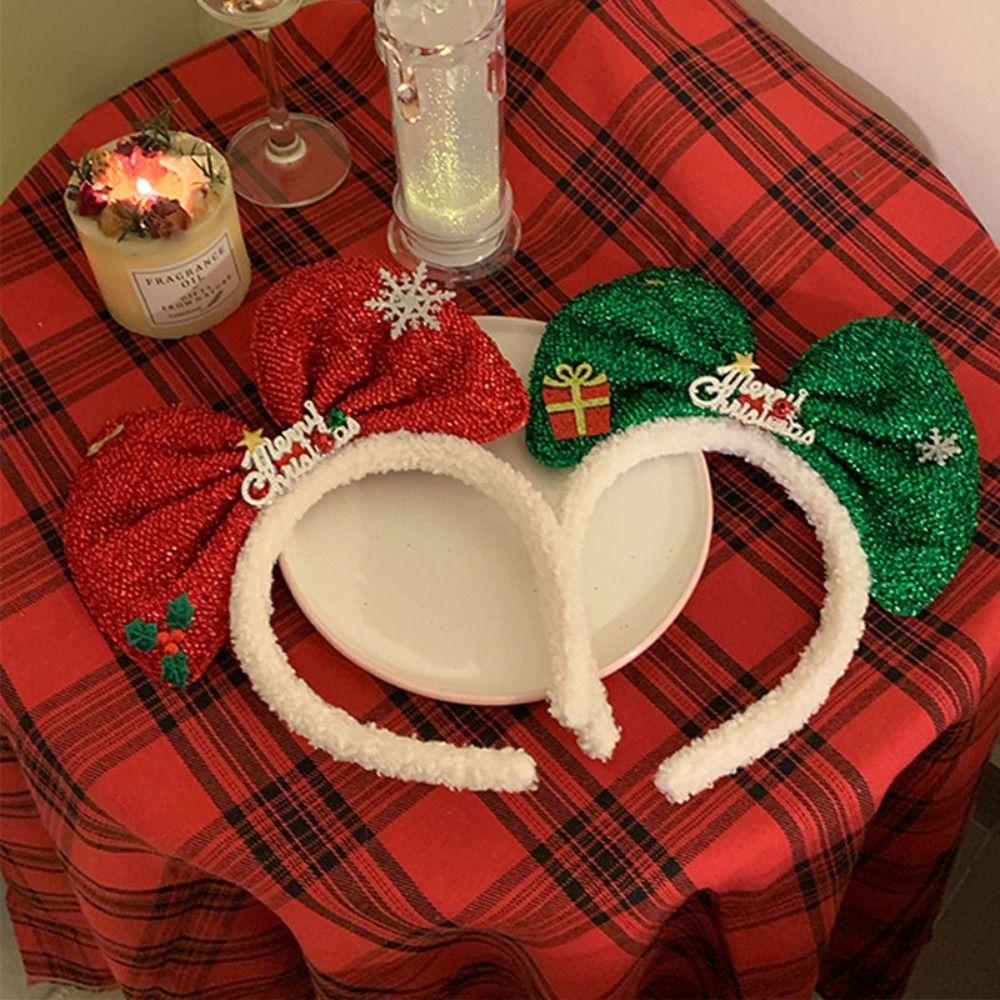 Băng Đô Vải Bông Đính Nơ Phong Cách Giáng Sinh Hàn Quốc Chống Trượt