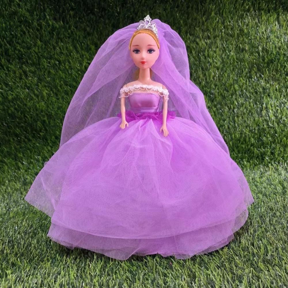 Dallas1 Đầm Cưới Cho Búp Bê bjd 30cm 30cm Bằng Nhựa Đính Kim Sa Ngôi Sao Màu Hồng