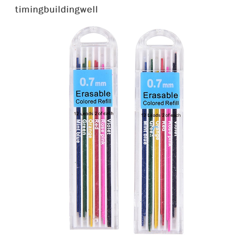 1 Hộp Ruột Bút Chì Bấm 0.7mm Nhiều Màu Sắc