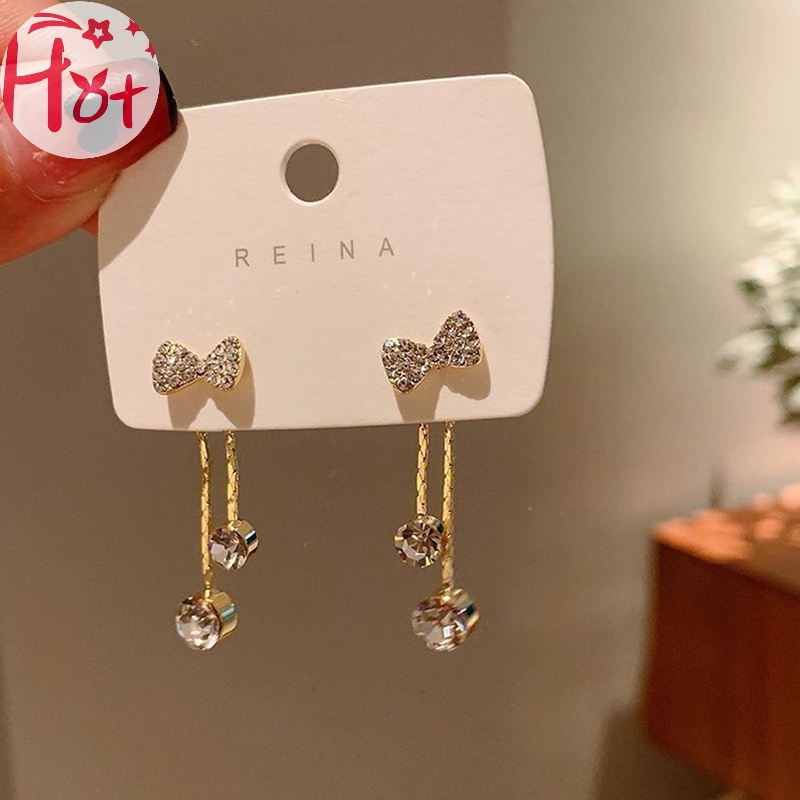 Jr Bông Tai Bạc s925 Dáng Dài Đính Đá Thời Trang Dành Cho Nữ vn